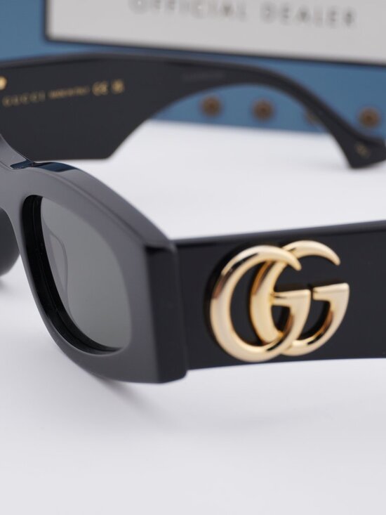Gucci GG1754S 001 Square Sunglasses - Black / Grey main image 8